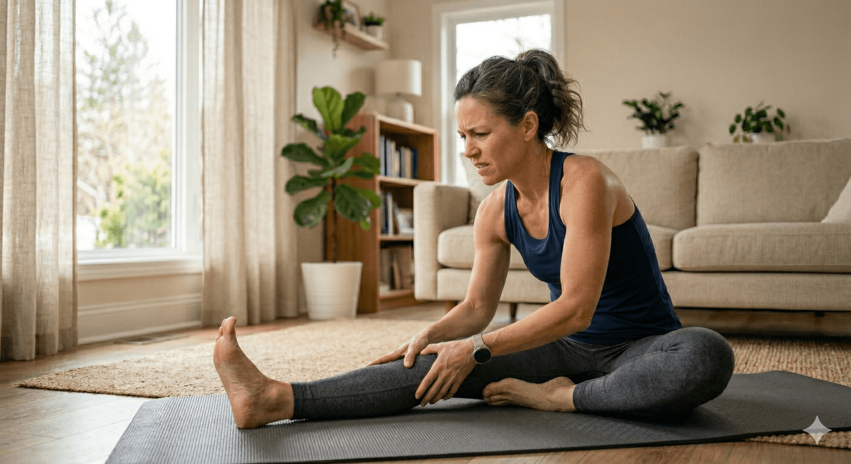 Active adult experiencing back pain