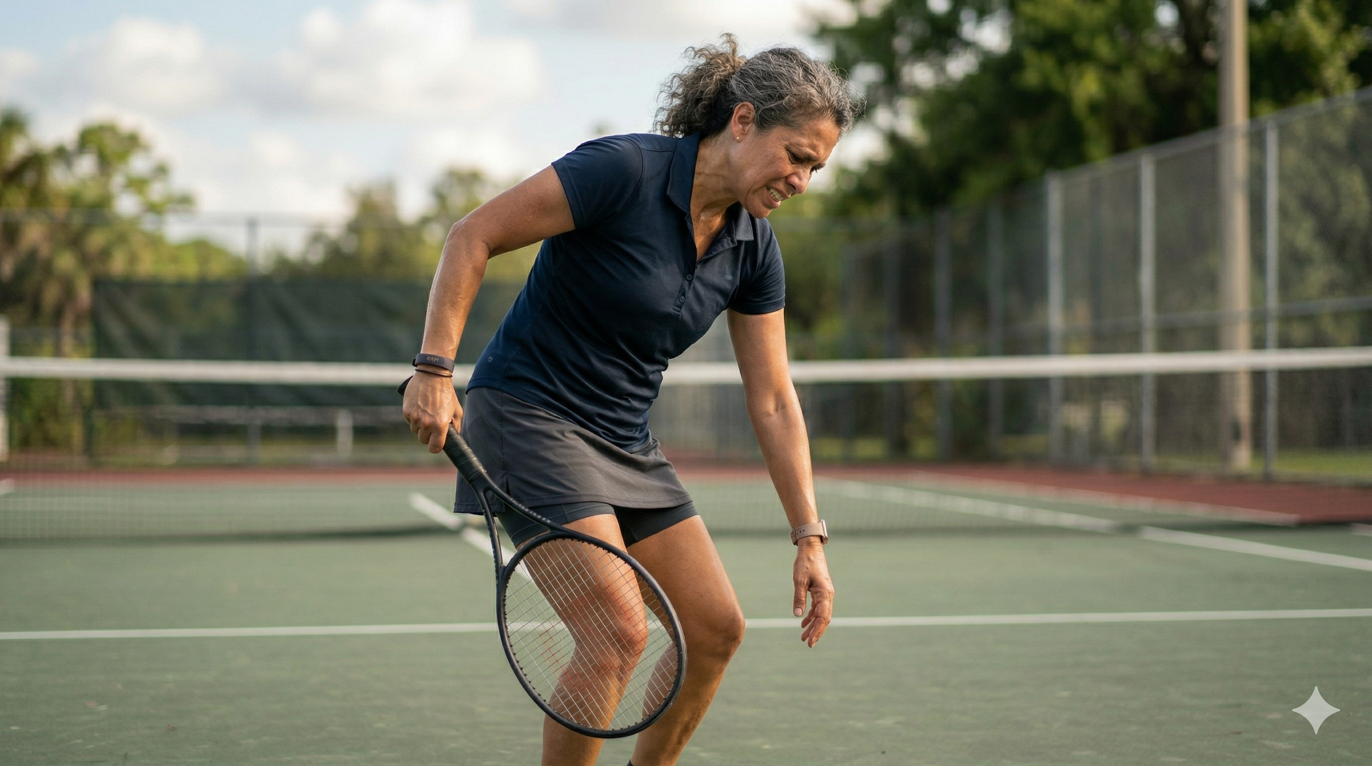Limited range of motion affecting a tennis swing