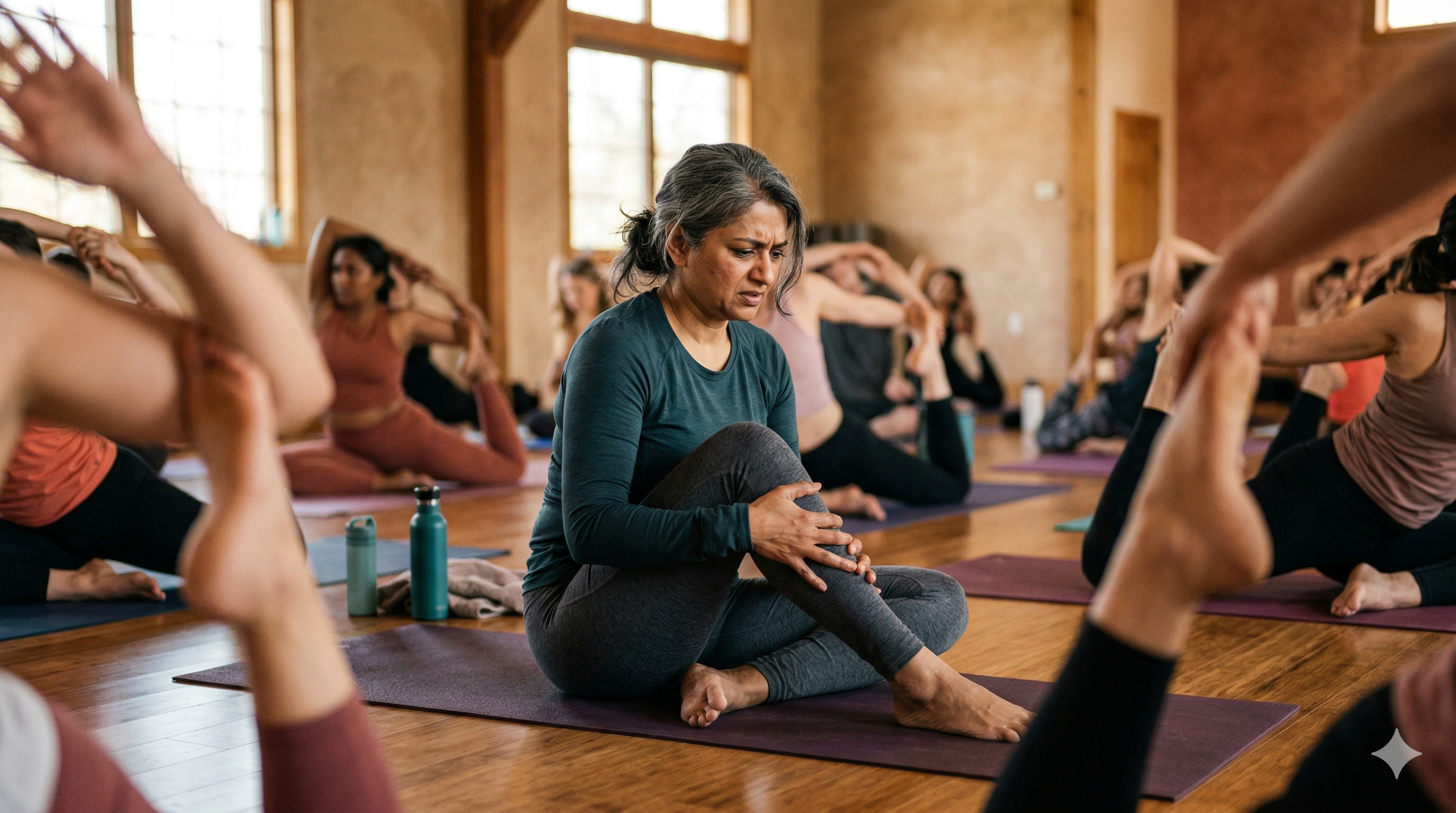 Mobility restriction during yoga class